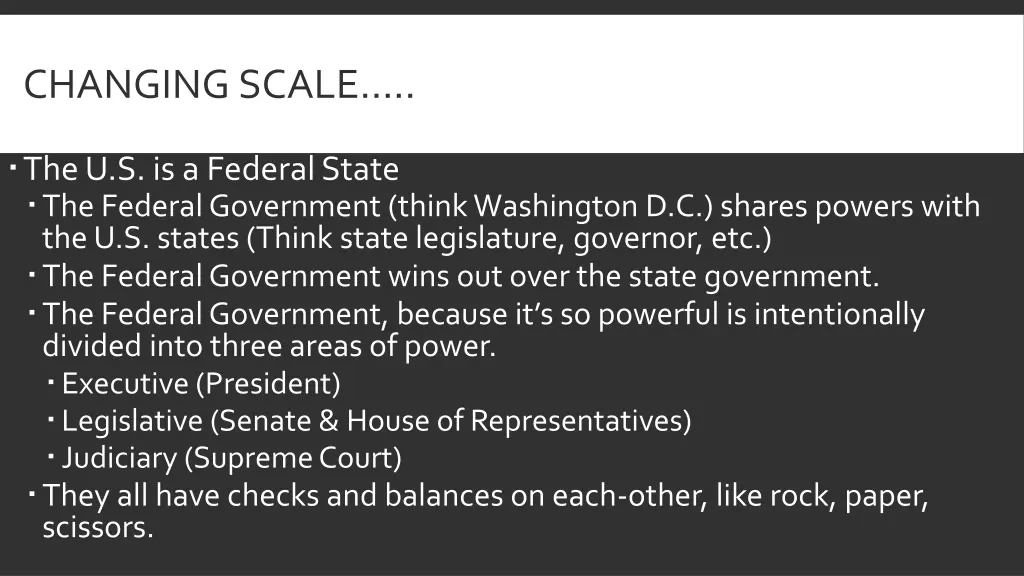 changing scale