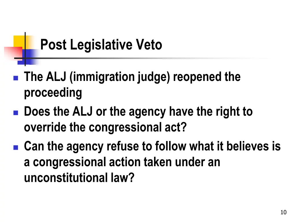 post legislative veto