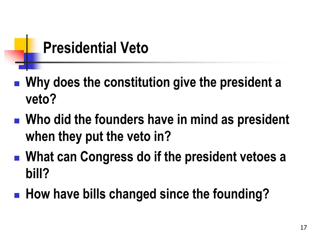 presidential veto