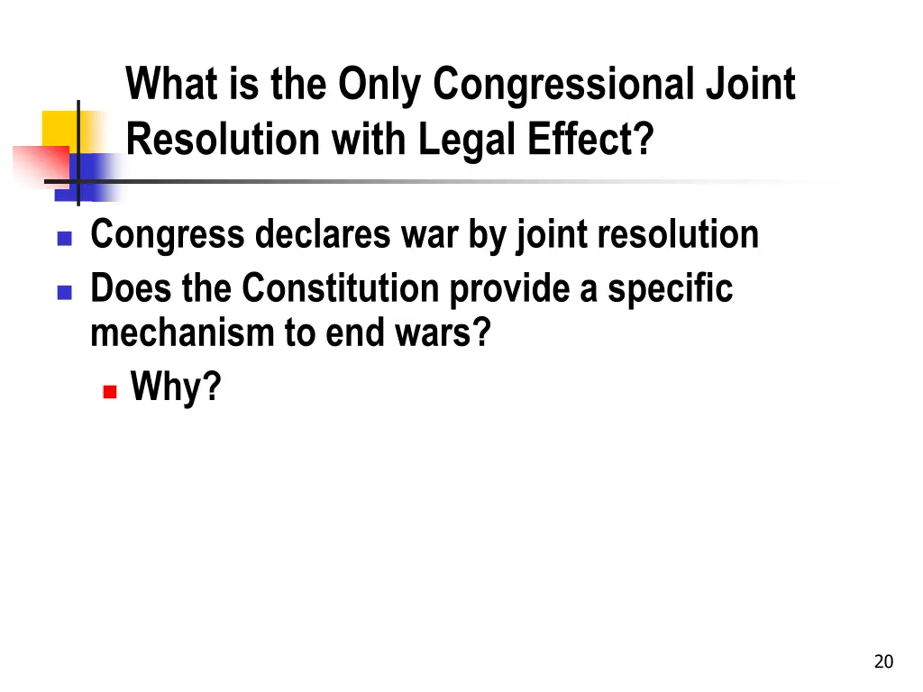 what is the only congressional joint resolution