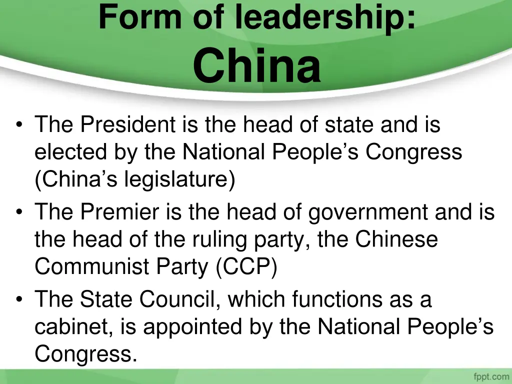 form of leadership china