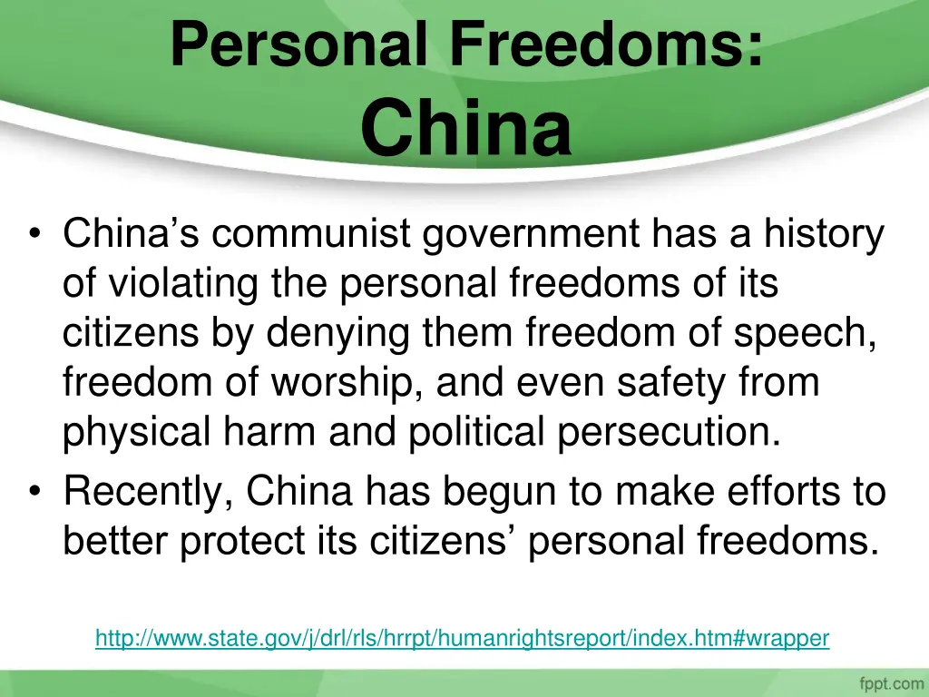 personal freedoms china