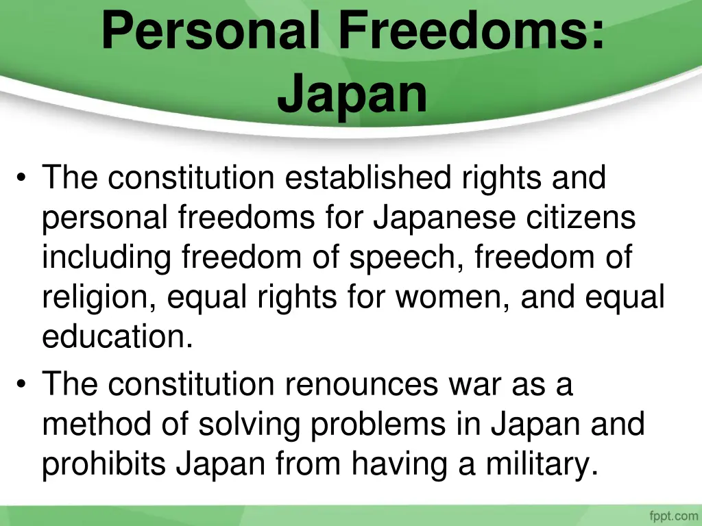 personal freedoms japan