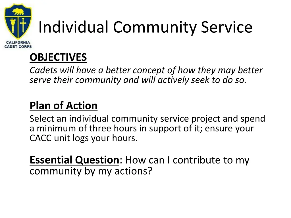 individual community service