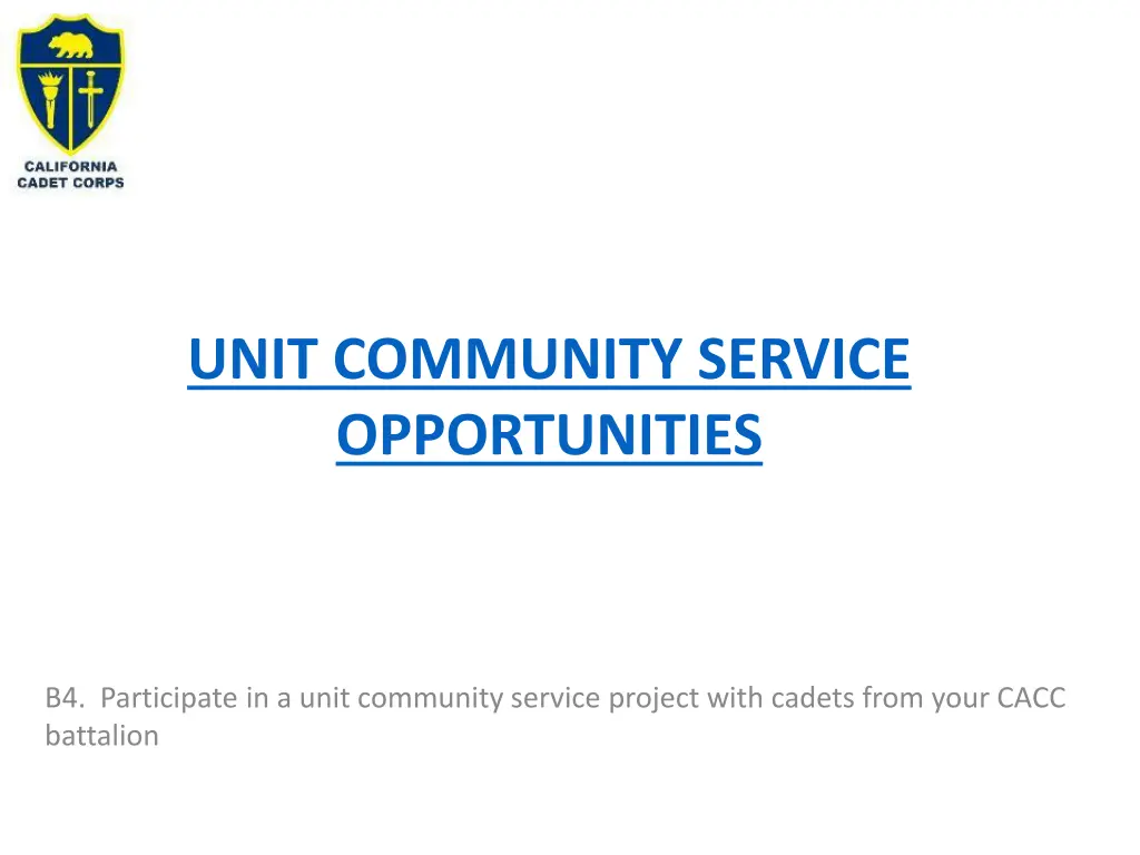 unit community service opportunities