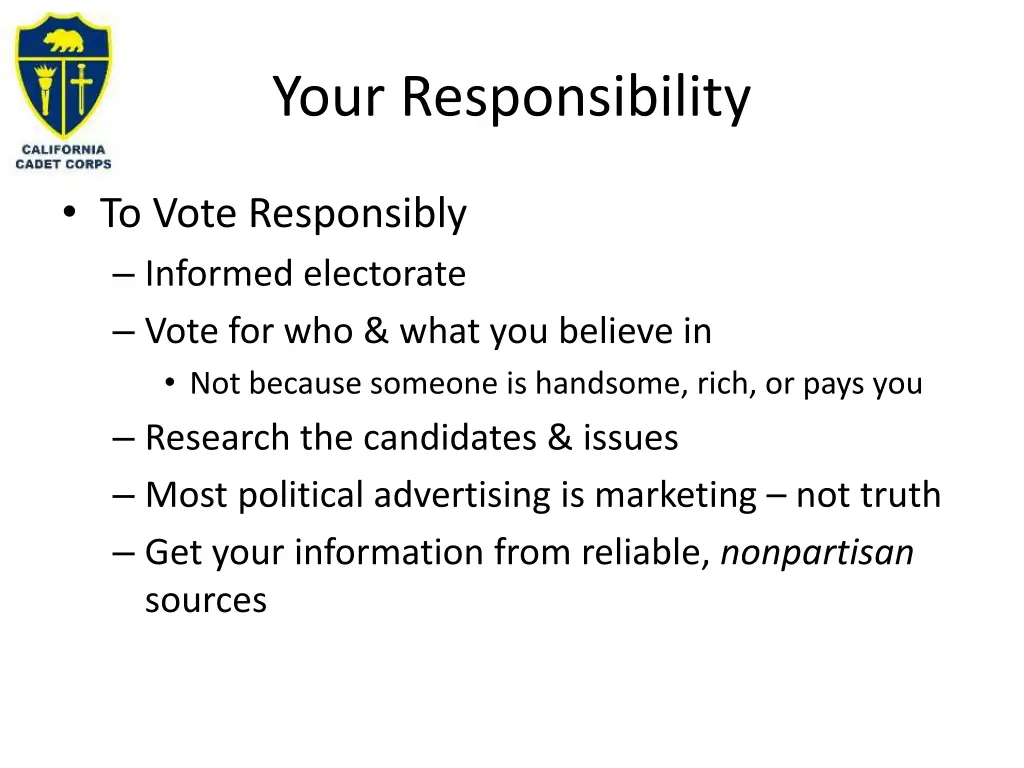 your responsibility