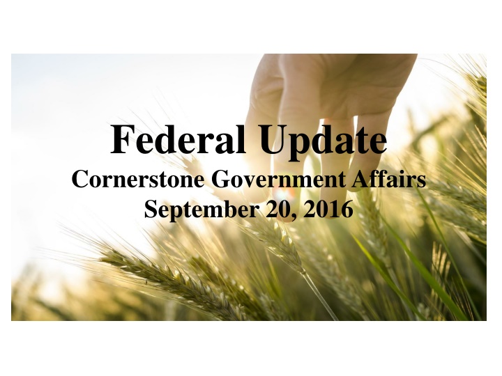 federal update cornerstone government affairs