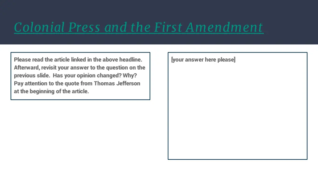 colonial press and the first amendment