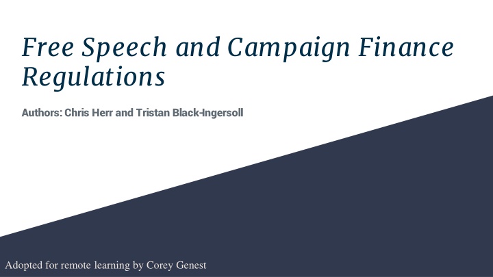 free speech and campaign finance regulations