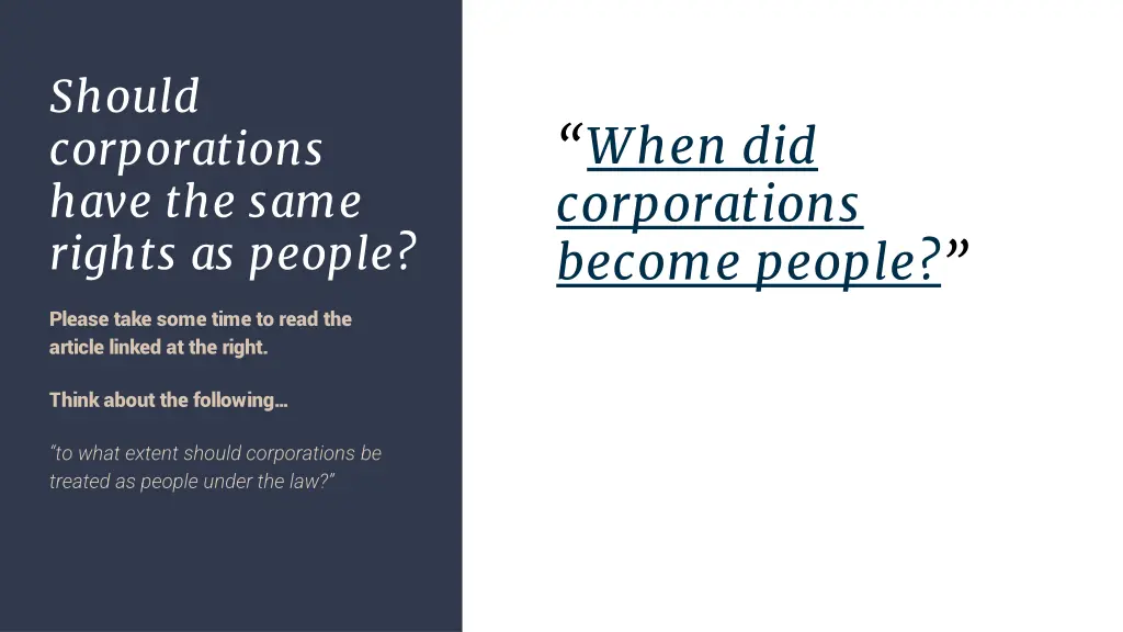 should corporations have the same rights as people