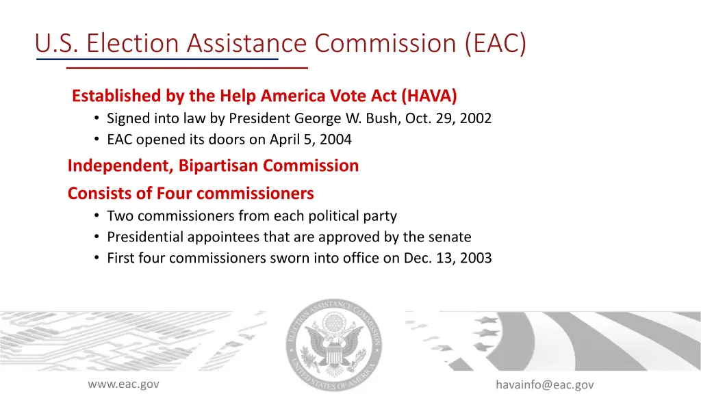 u s election assistance commission eac