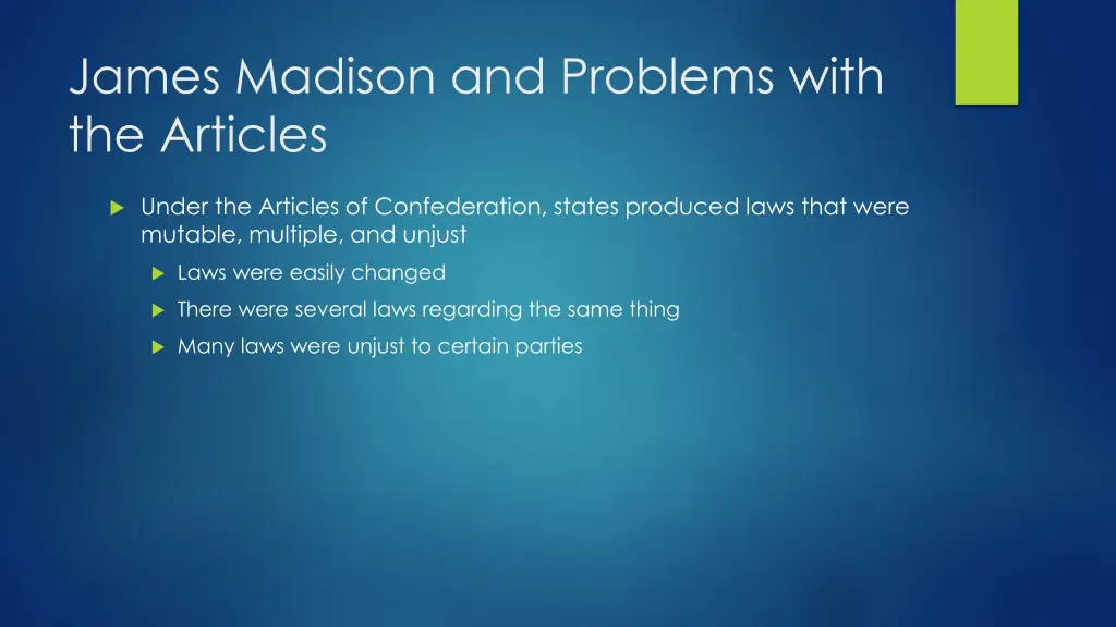 james madison and problems with the articles