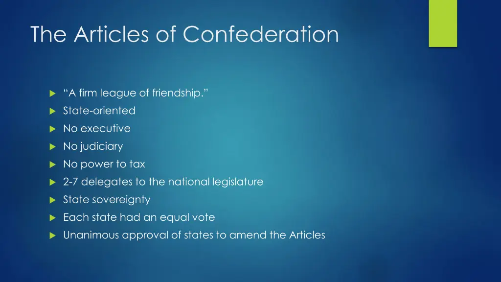 the articles of confederation