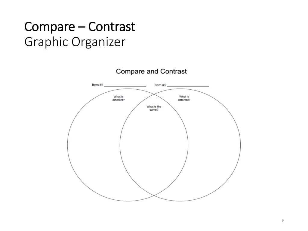 compare compare contrast graphic organizer 1