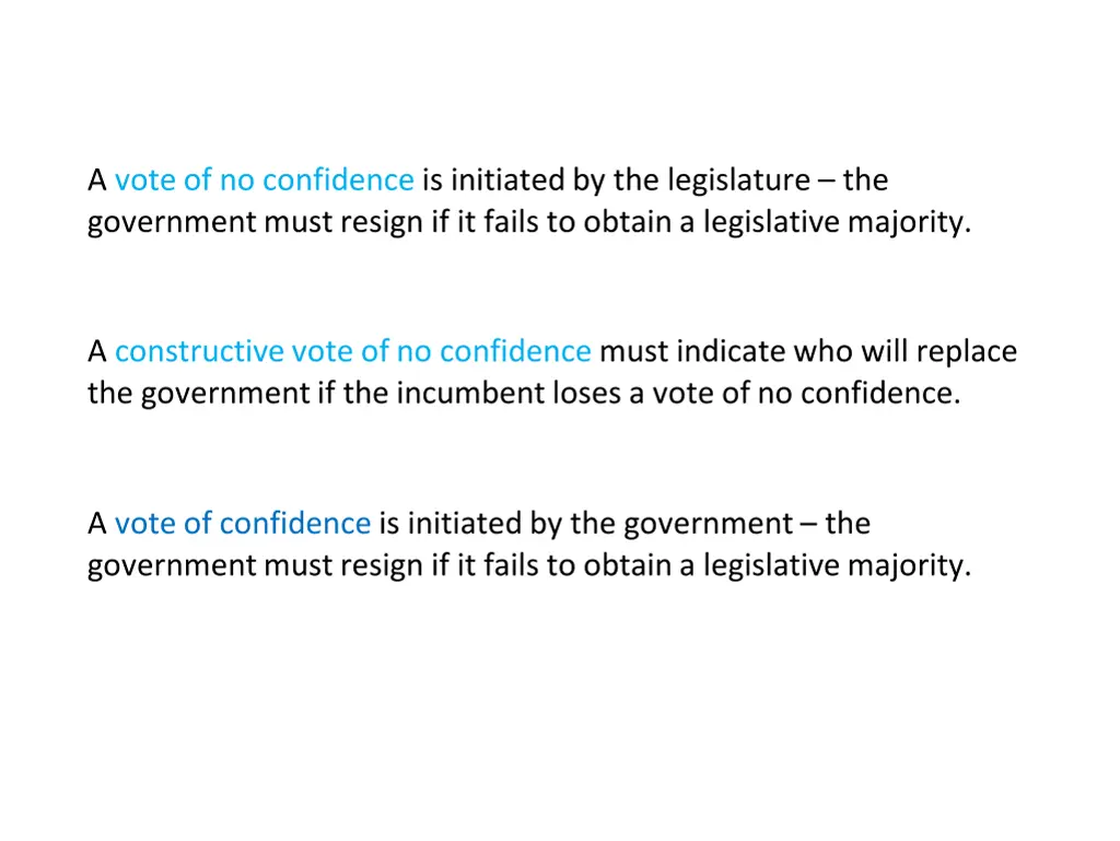 a vote of no confidence is initiated 1