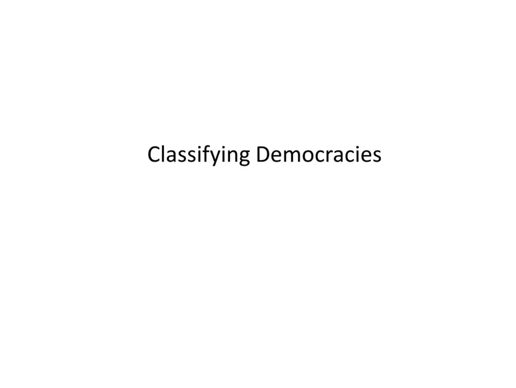 classifying democracies