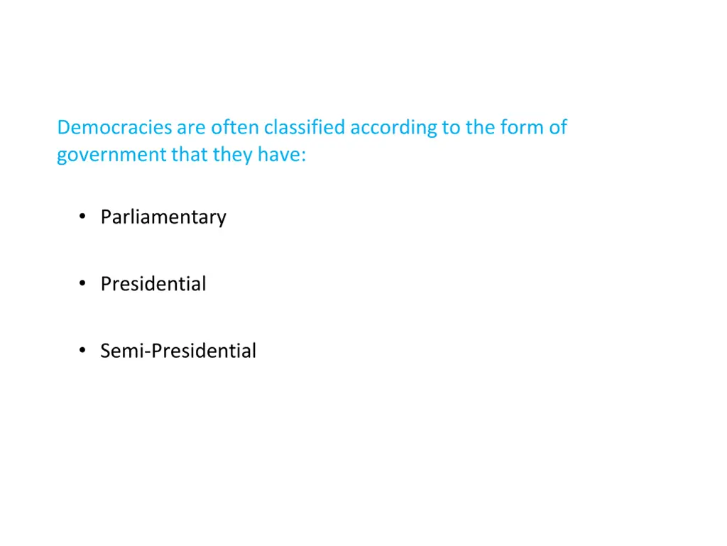 democracies are often classified according