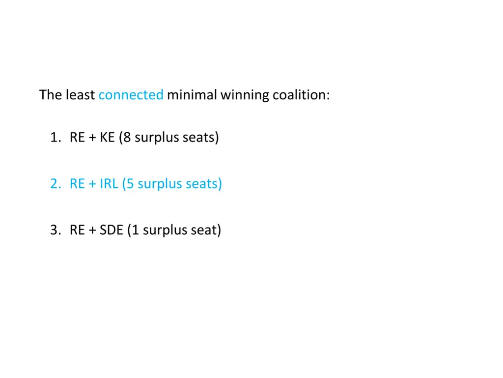 the least connectedminimal winning coalition