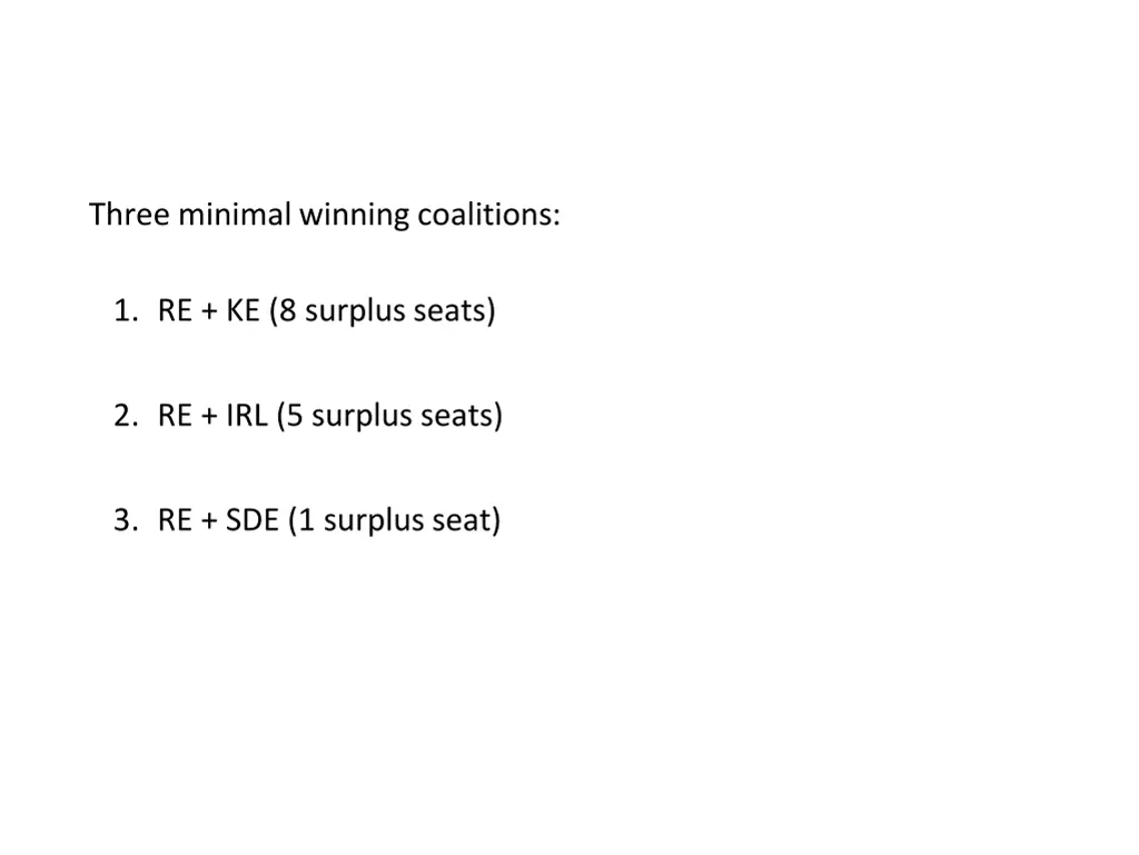 three minimal winning coalitions