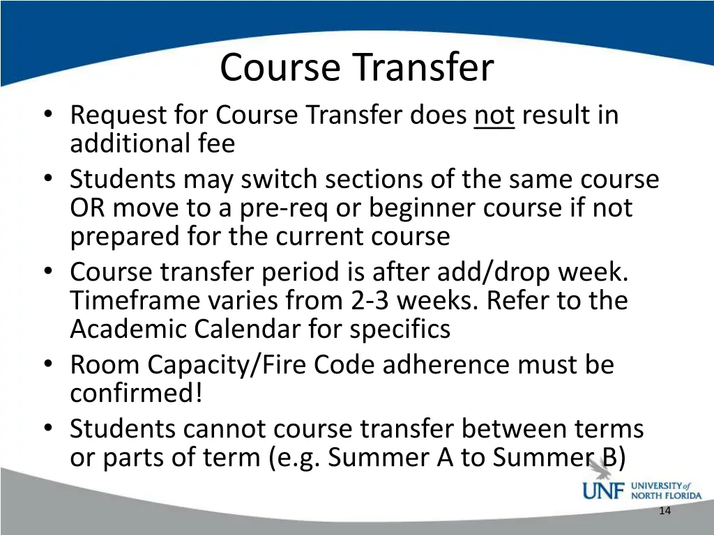 course transfer