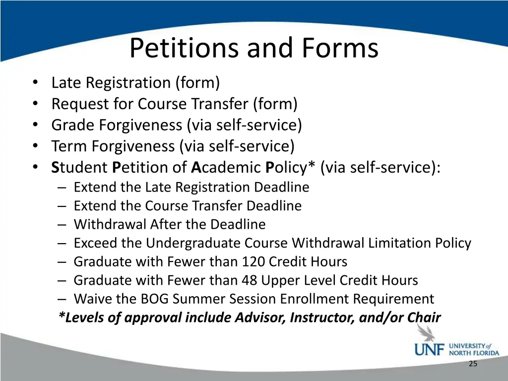 petitions and forms late registration form