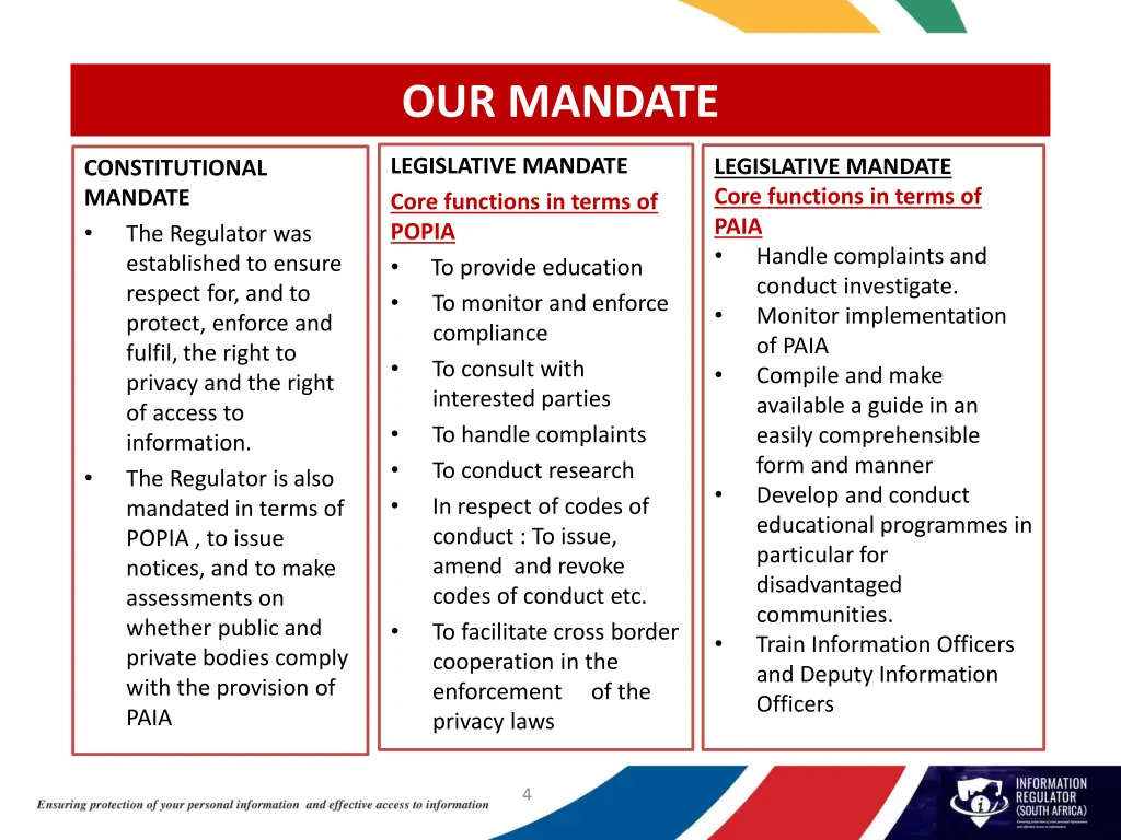 our mandate