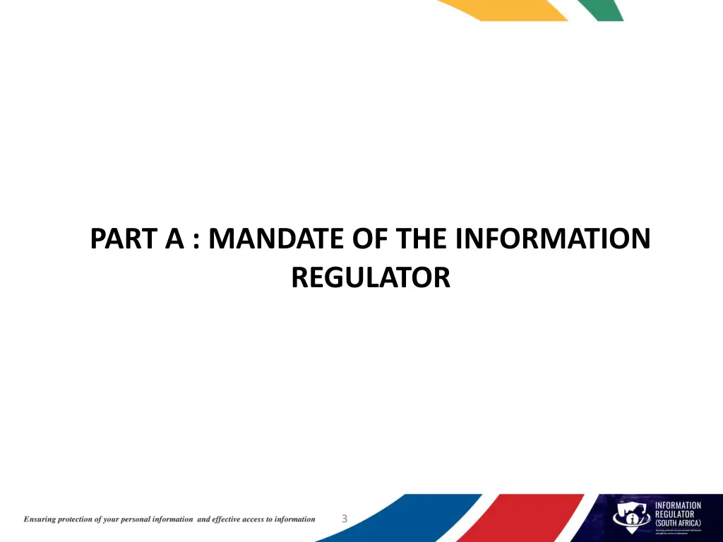 part a mandate of the information regulator