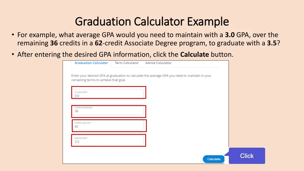 graduation calculator example graduation