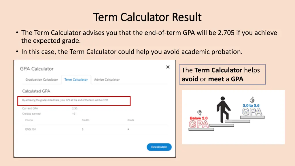 term calculator result term calculator result