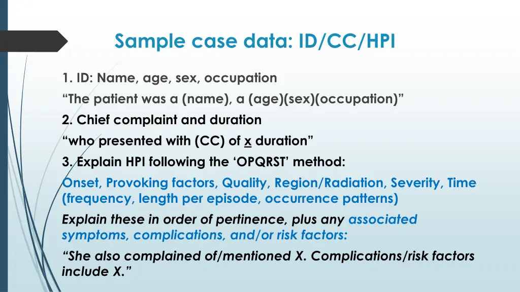 sample case data id cc hpi