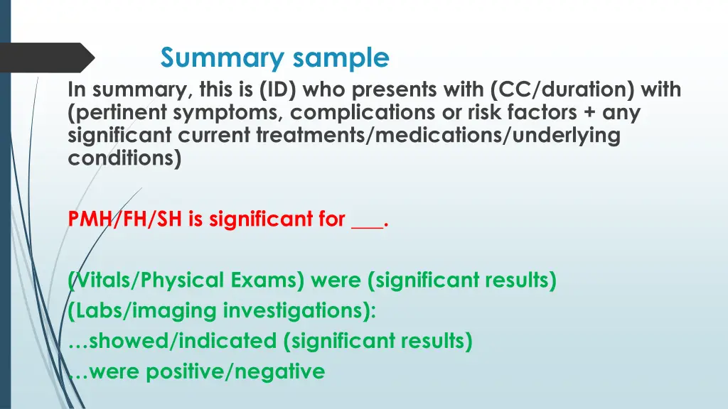 summary sample in summary this is id who presents