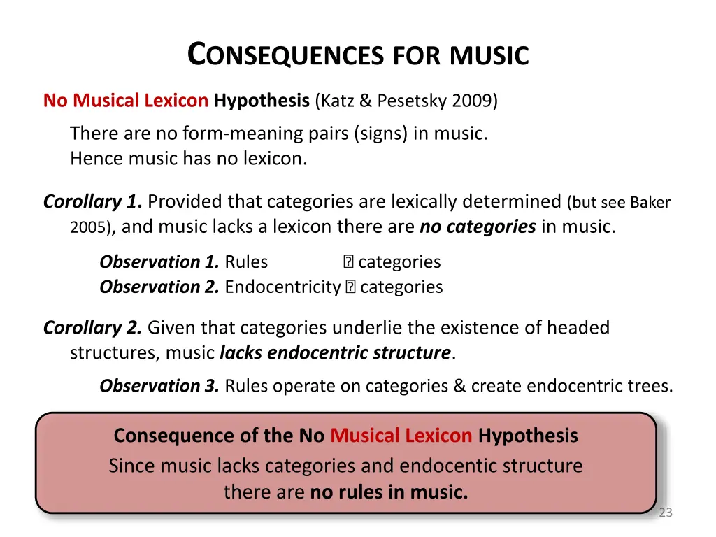 c onsequences for music 1