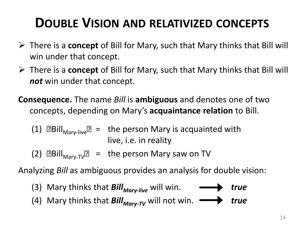 d ouble v ision and relativized concepts