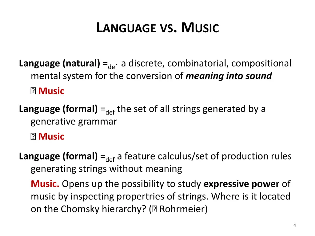 l anguage vs m usic