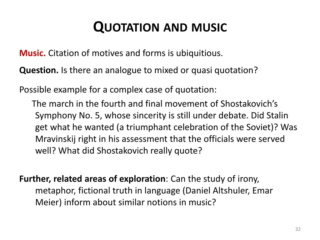 q uotation and music