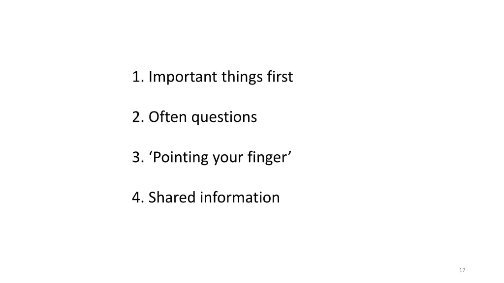 1 important things first