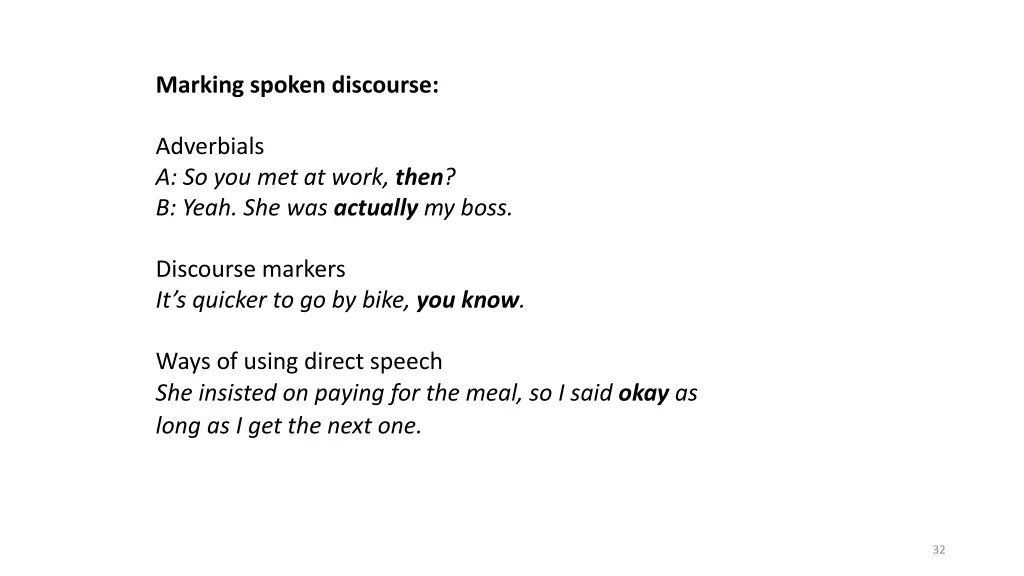 marking spoken discourse