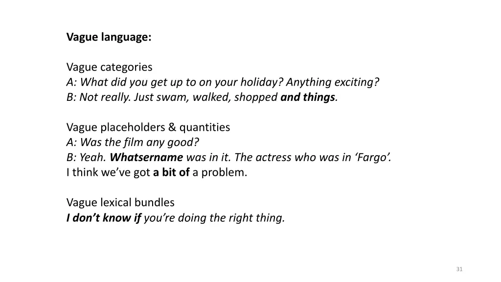 vague language vague categories a what