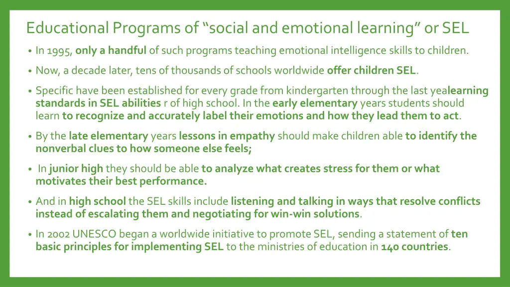 educational programs of social and emotional