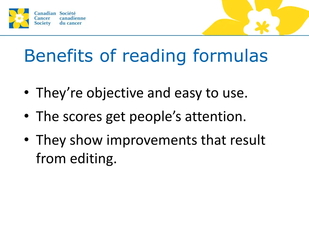 benefits of reading formulas