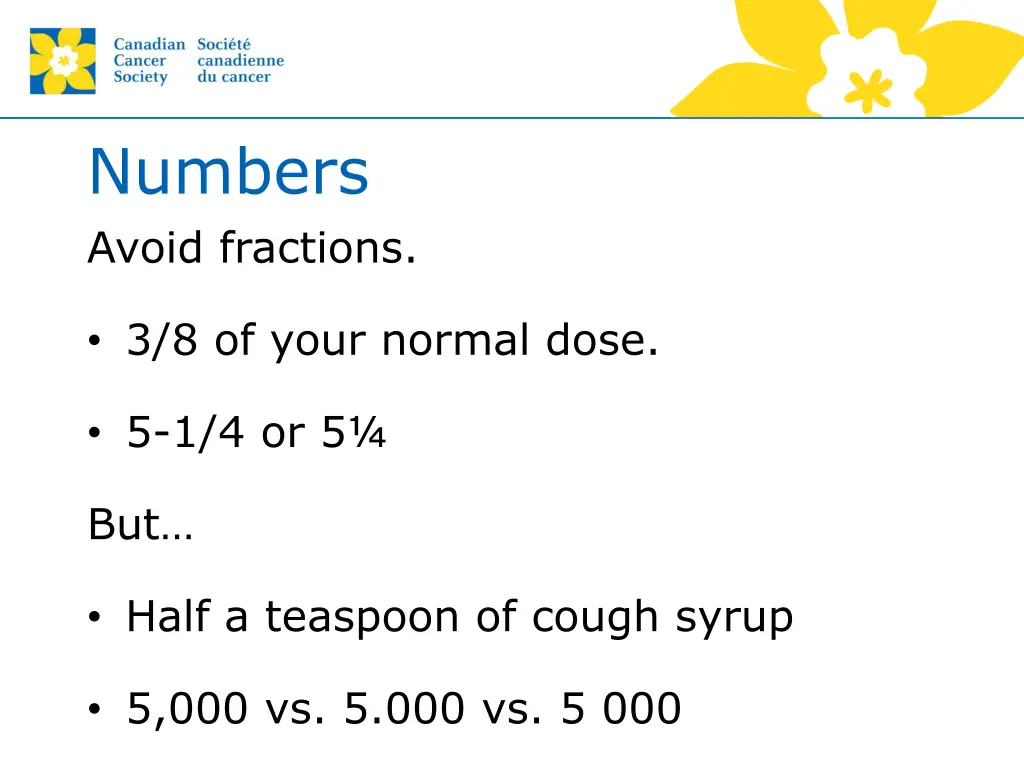 numbers avoid fractions