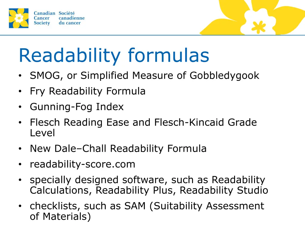 readability formulas smog or simplified measure