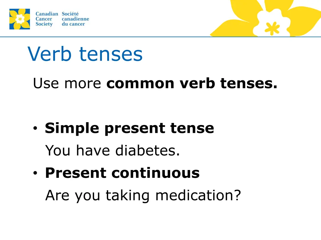 verb tenses