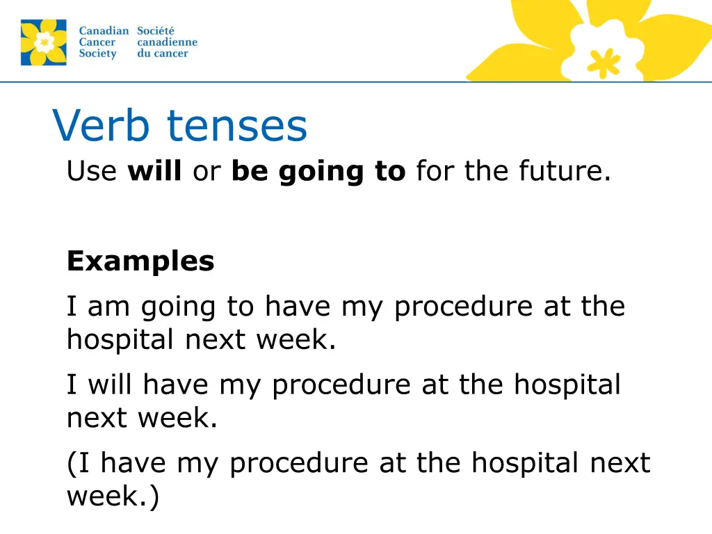 verb tenses use will or be going to for the future