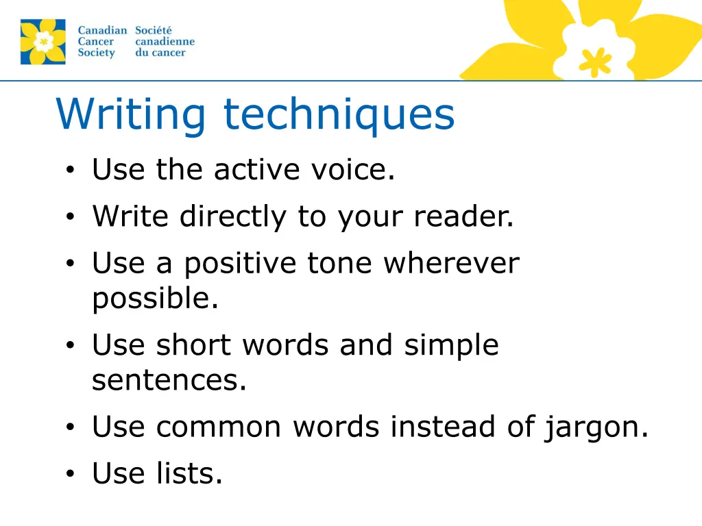 writing techniques use the active voice write