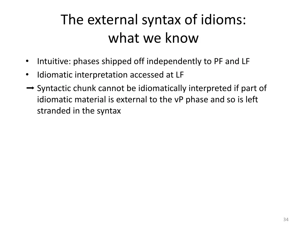 the external syntax of idioms what we know 8