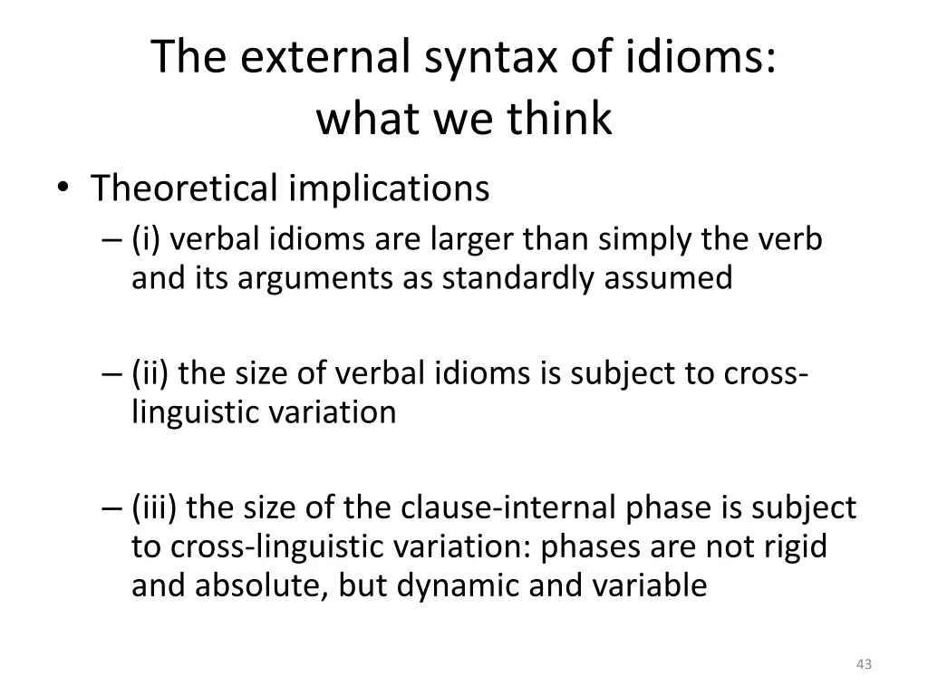 the external syntax of idioms what we think 1