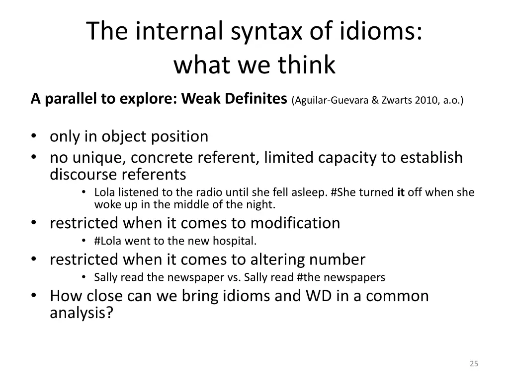 the internal syntax of idioms what we think 5