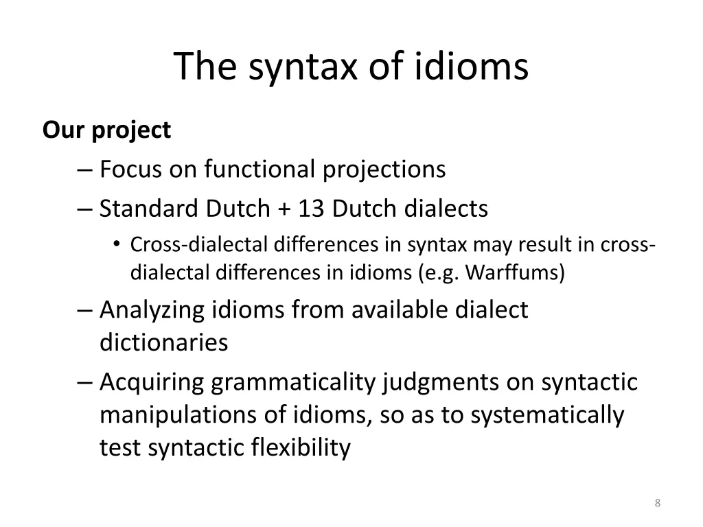 the syntax of idioms 2