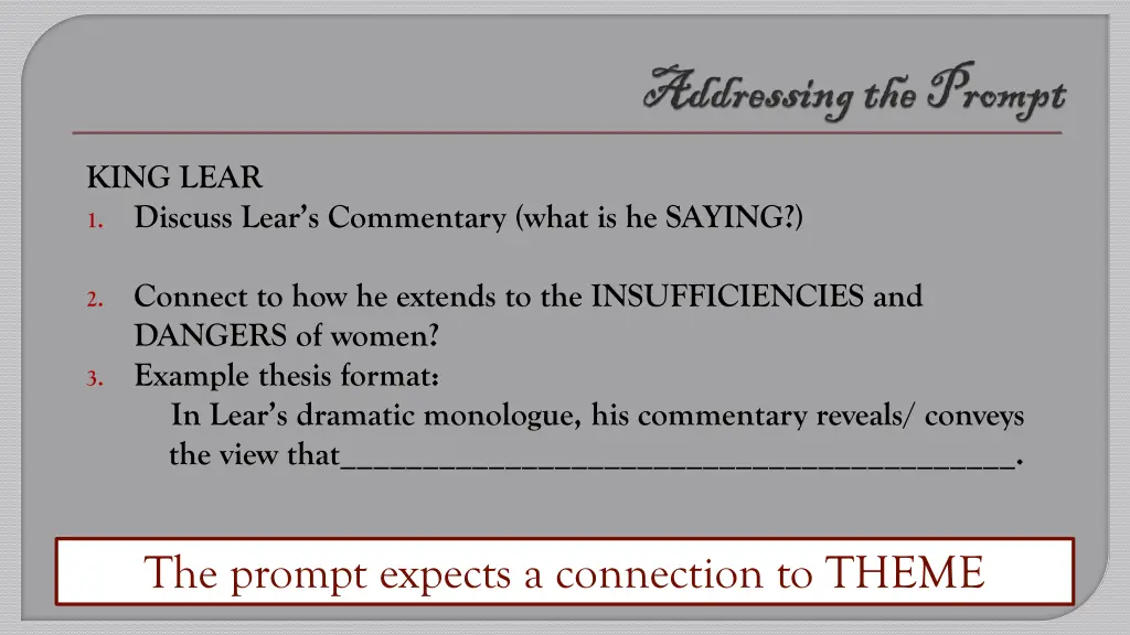 king lear 1 discuss lear s commentary what